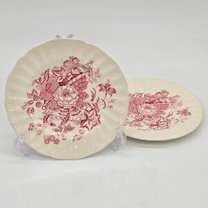 Two (2) Royal Doulton The Kirkwood Red Bread and Butter Plates